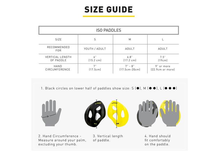 Finis Iso Teknikk Paddles L Svart/Gul 