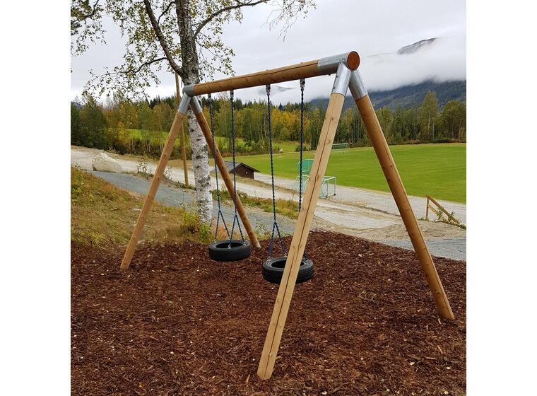 Huskestativ i rundstokk til 2 huskeseter 