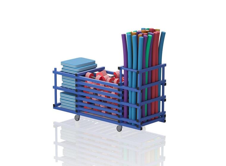Multi utstyrsvogn med 2 rom og 3 hyller Blå | 193 x 69 x 111 cm (L x D x H) 
