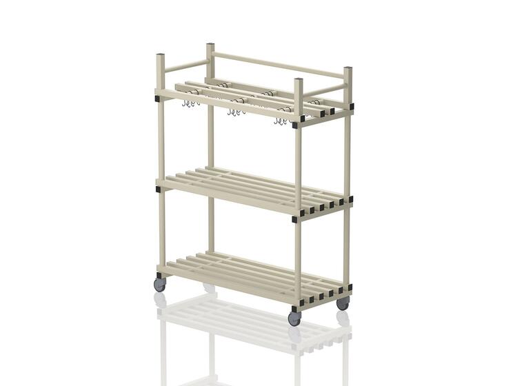 Oppbevaringshylle med kroker | Beige 177 x 138 x 60 cm 