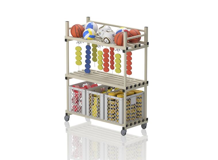 Oppbevaringshylle med kroker | Beige 177 x 138 x 60 cm 