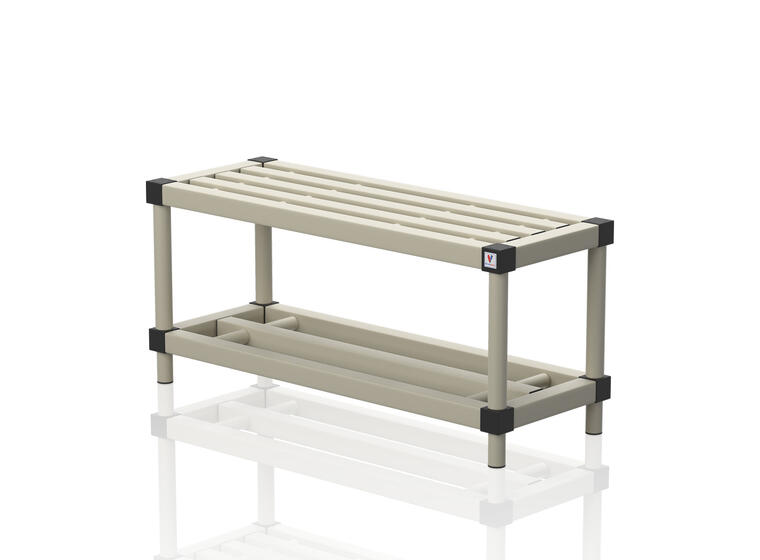 Sittebenk med skohylle 100 cm | Beige 