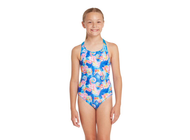 Aqua Pony Flyback Badedrakt jr 116cm Zoggs | Blå/Flerfarget | Ecolast 