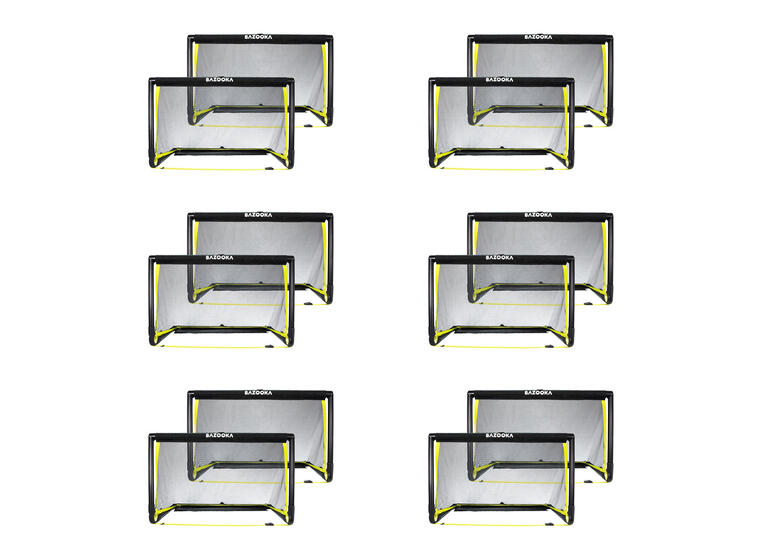 BazookaGoal XL | 150X90 cm | 12 stk 3v3 Fotballmål - Sammenleggbart minimål 