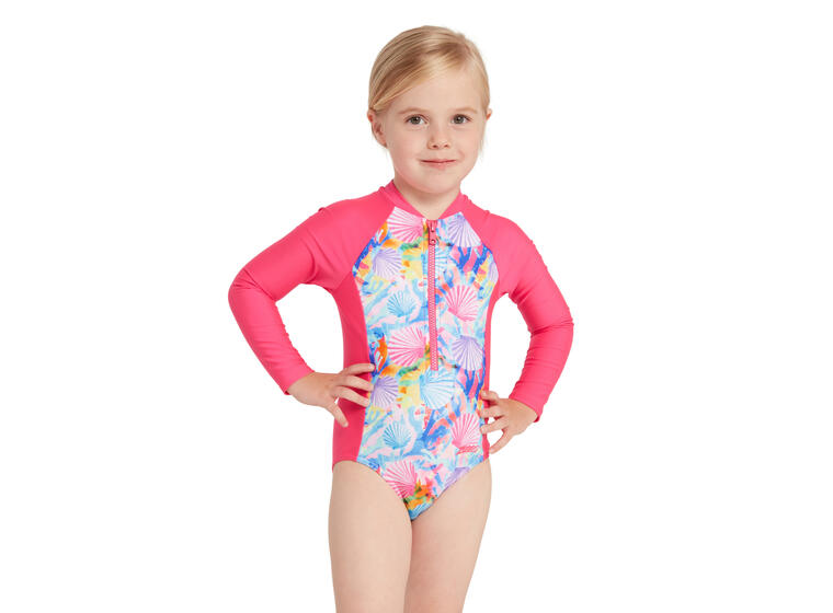 Crazy Clams Paddle Suit Badedrakt 92cm Zoggs | Rosa/Flerfarget | Ecolast 