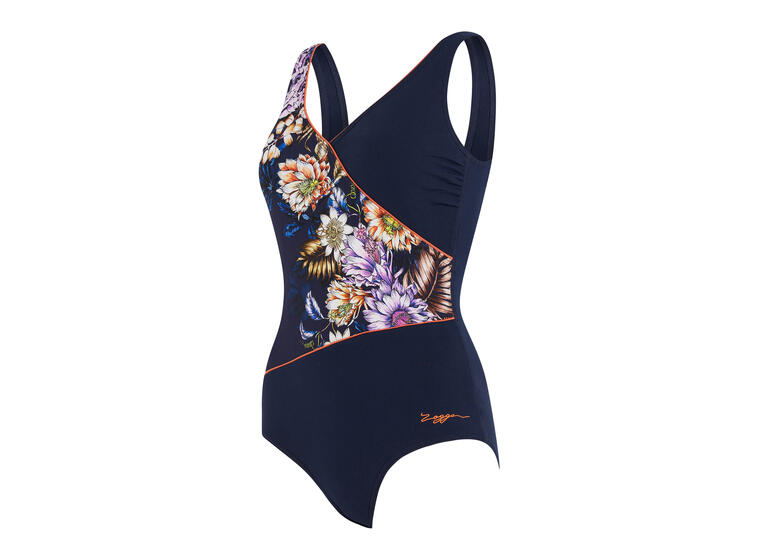 Enigma Wrap Front Badedrakt EU36 Zoggs | Blå/Flerfarget | Ecolast + 