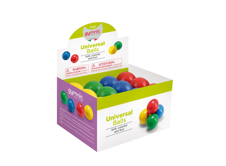 Freeball 12,5 cm - ass.farger 24 stk. | Lett gummiball | Lateksfri 