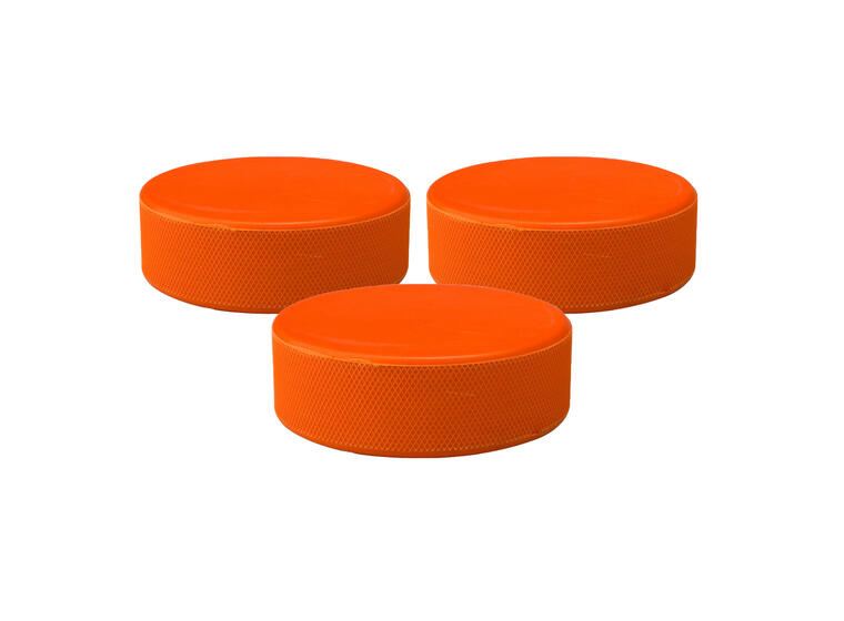 Ishockey Puck | Oransje 3 stk. 3 pakning med pucker 