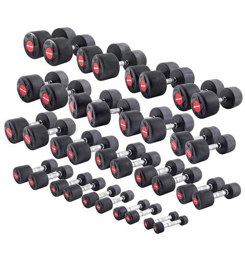 Manualsett Gummiert 1-30 kilo Totalt 36 manualer | Sett med dumbbells