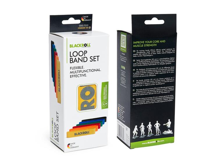 Miniband Blackroll i tekstil | Lateksfri 6 strikker med ulik belastning 