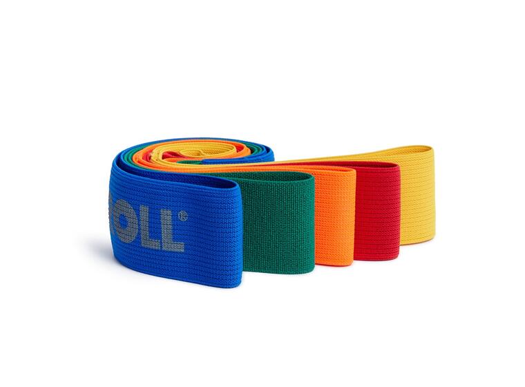 Miniband Blackroll i tekstil | Lateksfri 6 strikker med ulik belastning 