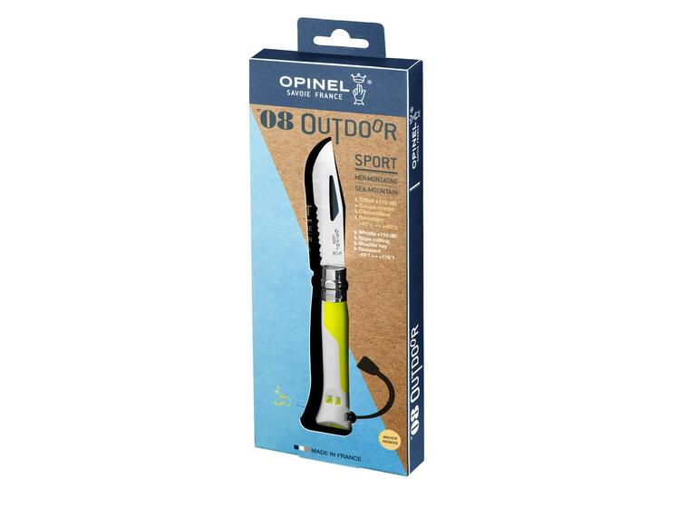 Opinel N°08 Outdoor Foldekniv | Gul Solid lommekniv for hverdagsturene 