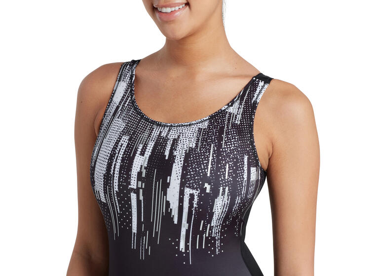 Shimmer Scoopback Badedrakt EU36 Zoggs | Svart/Flerfarget  | Ecolast 