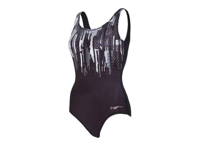 Shimmer Scoopback Badedrakt EU36 Zoggs | Svart/Flerfarget  | Ecolast 