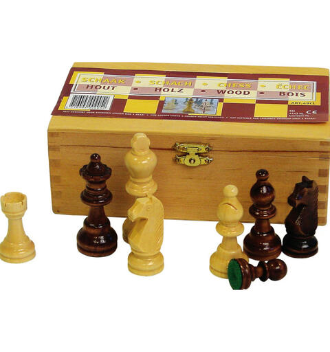 Sjakkbrikker levert i treboks 87 mm