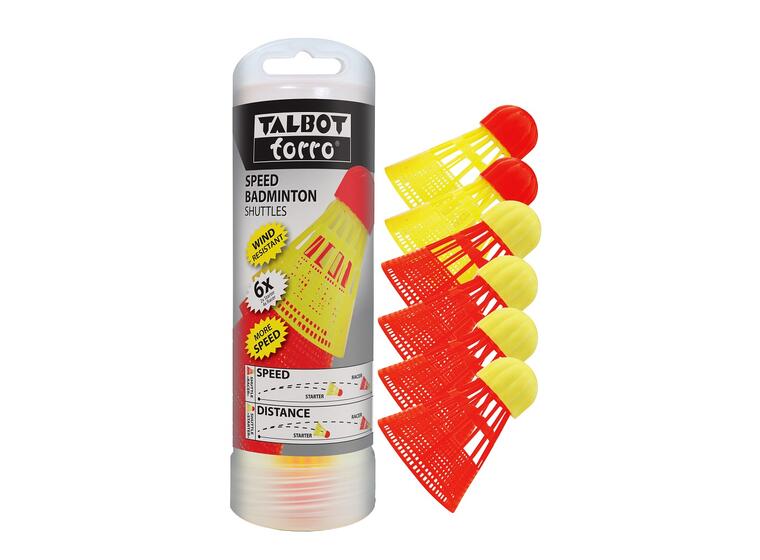 Speedminton Talbot Torro Aerospeed (6) 4 raske og 2 langsommere baller 