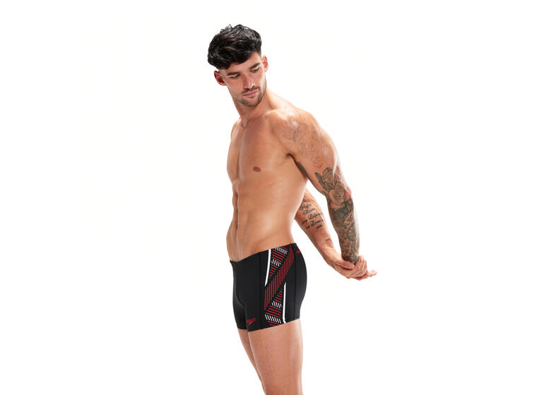 Tech Panel Aquashort Badebukse-30 Speedo | Svart/Rød | ECO EnduraFlex