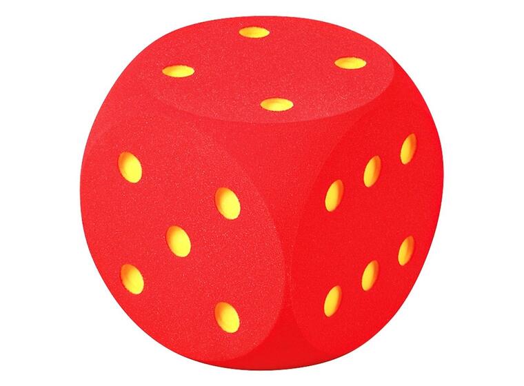 Terning i skum - Giga terning rød 1 stk | 50 cm skumterning 