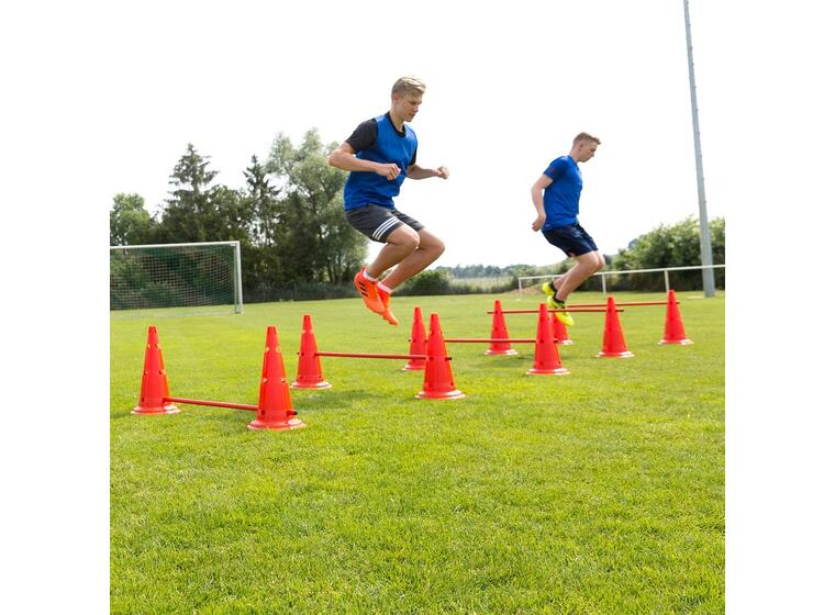 Hindersett til trening Rød 12 kjegler | 6 stenger | 50 cm 