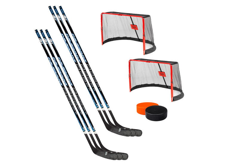 Ishockeypakke 2 mål | 6 ishockeykøller | 1 puck 
