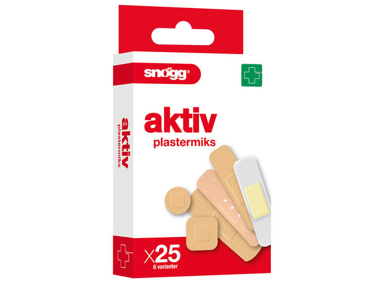 Plaster Snøgg AKTIV Plastermiks 25 stk pustende plaster 