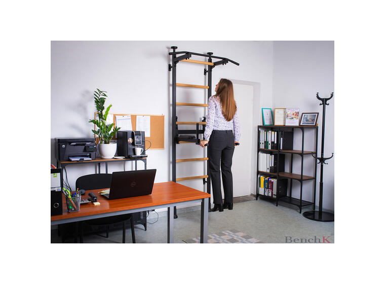 Ribbevegg BenchK 512 Svart Pull-up stang | Høydejusterbar dip bar 