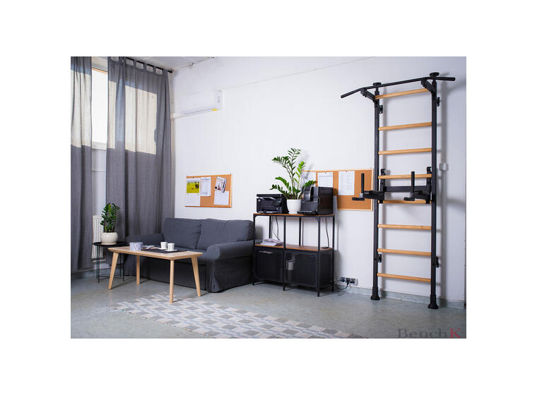 Ribbevegg BenchK 512 Svart Pull-up stang | Høydejusterbar dip bar 