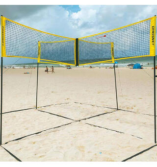 Sandvolleyball-sett Crossnet Four Square Kryssnett | Stolper | Banemarkering
