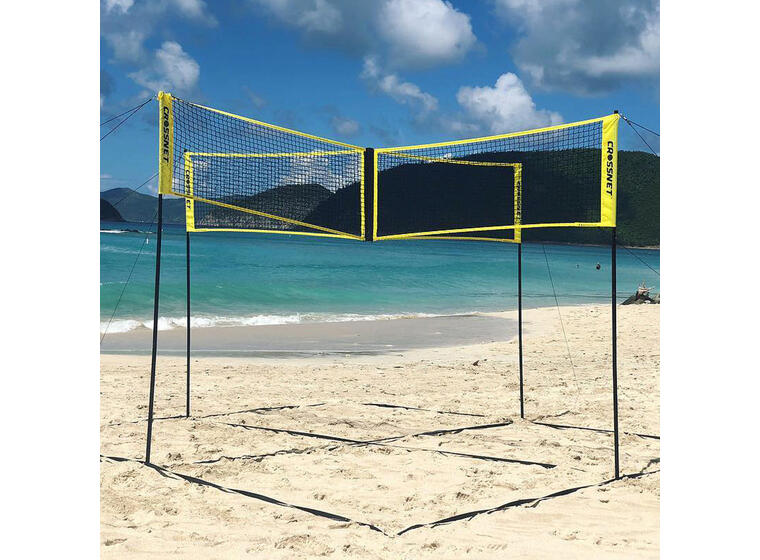Sandvolleyball-sett Crossnet Four Square Kryssnett | Stolper | Banemarkering 