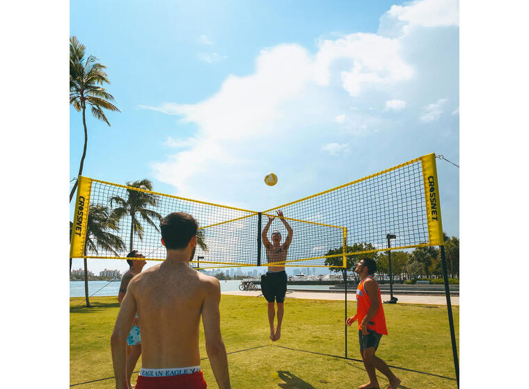 Sandvolleyball-sett Crossnet Four Square Kryssnett | Stolper | Banemarkering 