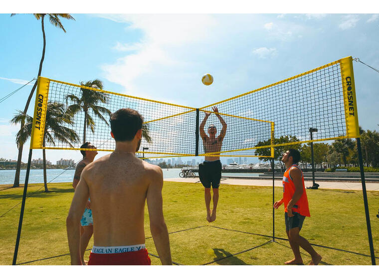 Sandvolleyball-sett Crossnet Four Square Kryssnett | Stolper | Banemarkering 