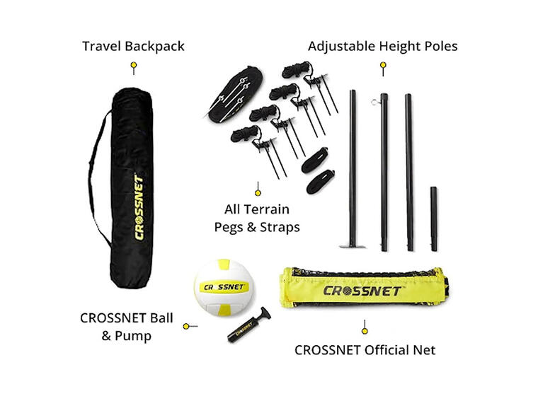Sandvolleyball-sett Crossnet Four Square Kryssnett | Stolper | Banemarkering 