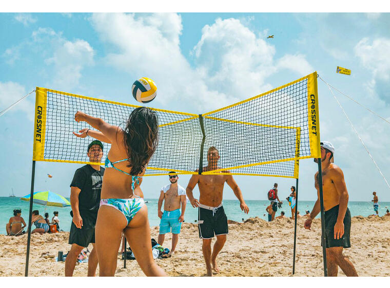 Sandvolleyball-sett Crossnet Four Square Kryssnett | Stolper | Banemarkering 