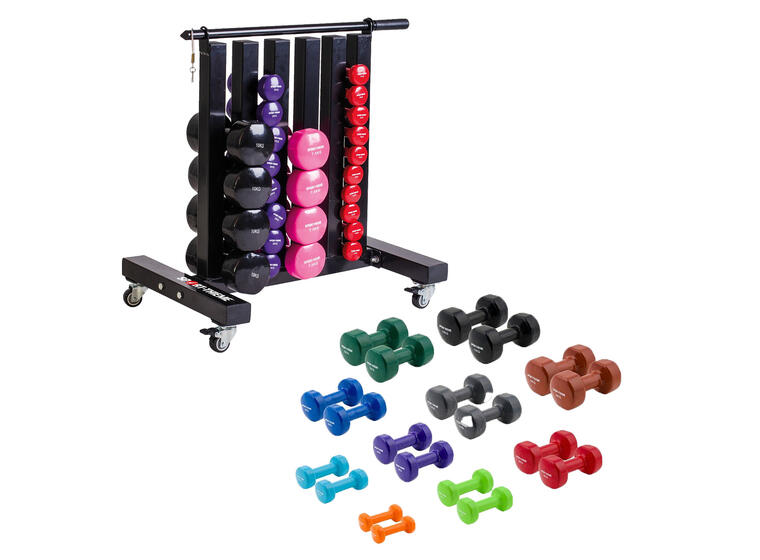 Sport-Thieme Vinyl Manual sett 1-10 kg med mobilt stativ 