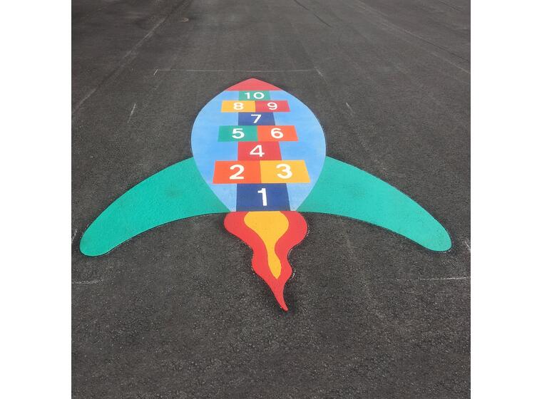 Asfaltmaling Rakett Paradis Størrelse 3,5 x 2 meter 