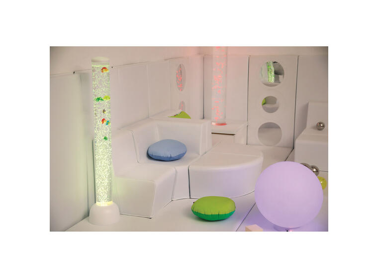 Boblerør med fisker | Høyde 105 cm 10 cm i diameter med hvit base 