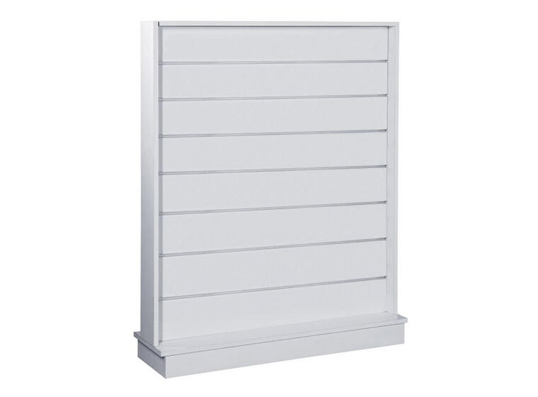 Gulvgondol 2-sidet rillepanel | Hvit H: 130 cm L: 97 cm D: 30 cm 