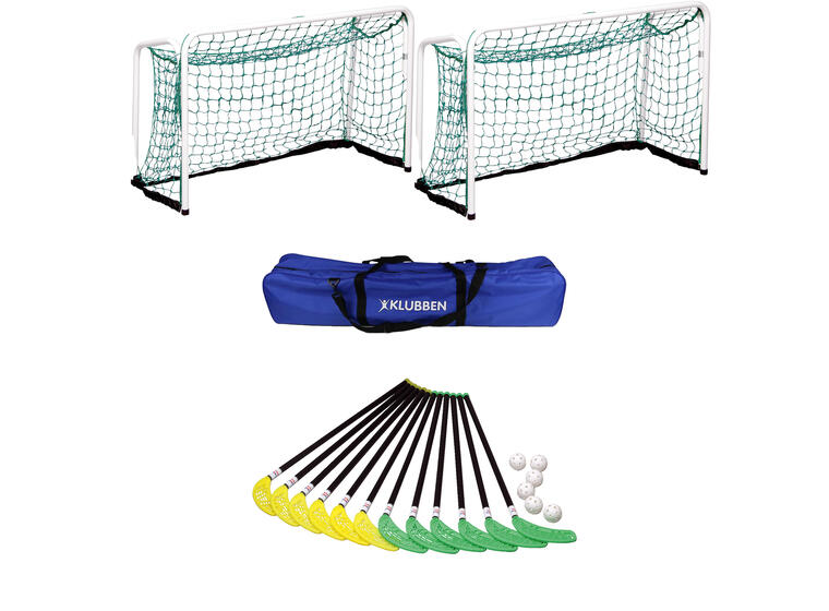Innebandysett Fiber 95 cm med mål 12 klubber | 6 baller | 2 mål | 1 bag 