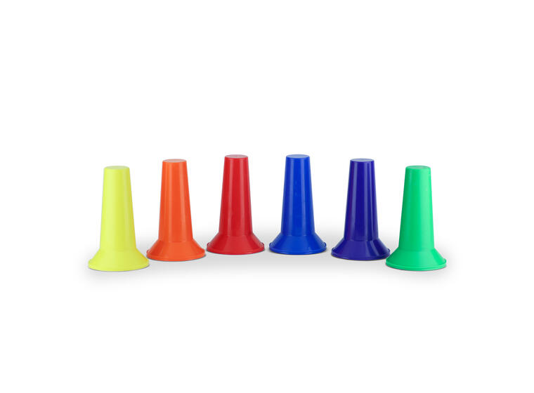 Markeringskjegler 6 stk | 16 cm Spordas | Assorterte farger 