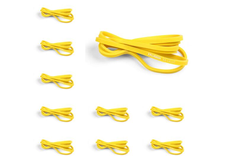 Powerband - lang, rund treningsstrikk 10 stk. | Ekstra ekstra lett  | Gul 