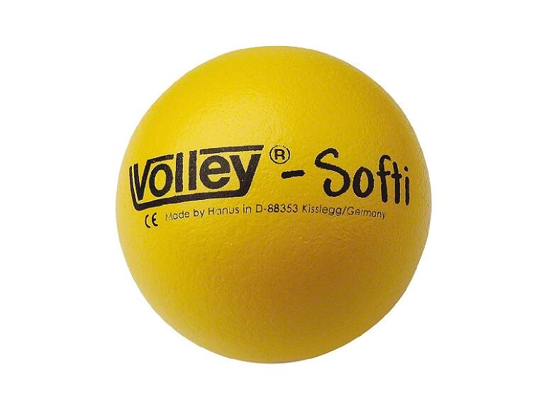 Softball Volley Softi 16 cm gul Skumball med elé-trekk 