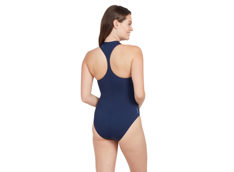 Sunset Bloom Zip One Piece Badedrakt 46 Zoggs | Blå/ Flerfarget | Ecolast 