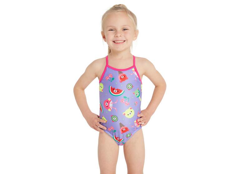 Teddy Fruits Tex Back Badedrakt 92cm Zoggs | Lilla/Flerfarget| Ecolast 