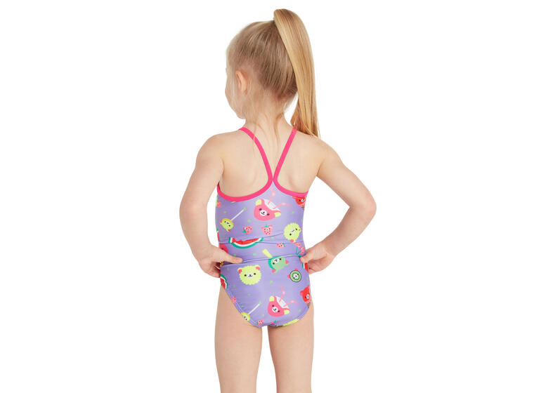 Teddy Fruits Tex Back Badedrakt 92cm Zoggs | Lilla/Flerfarget| Ecolast 
