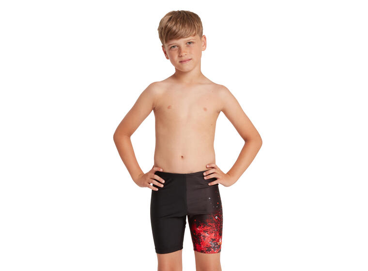 Wired Red Mid Jammer Badebukse jr 116 Zoggs | Svart/Rød | Ecolast 