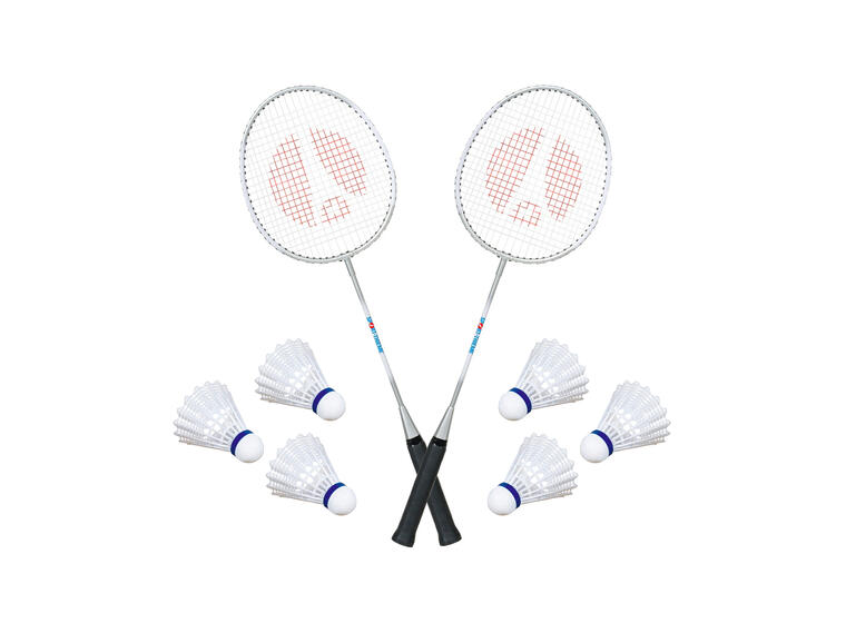 Badmintonsett Fritid 2 racketer & 6 badmintonballer 