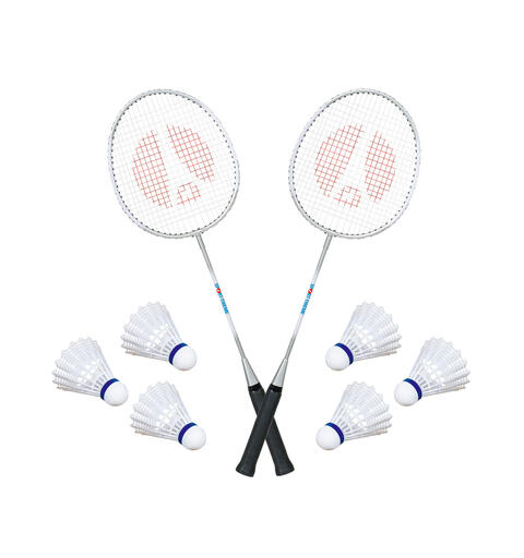 Badmintonsett Fritid 2 racketer &amp; 6 badmintonballer
