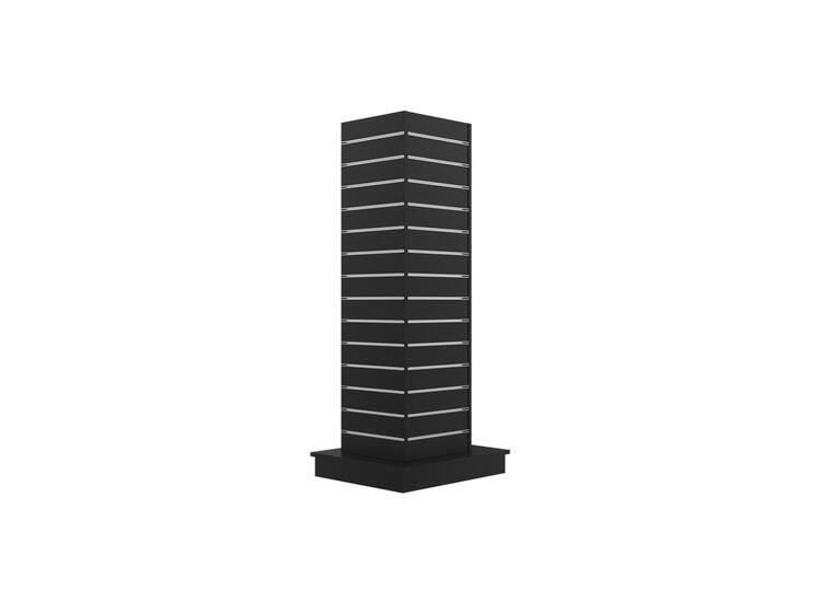 Gulvgondol 4-sidet rillepanel | Svart H: 170 cm B: 61 cm D: 61 cm 