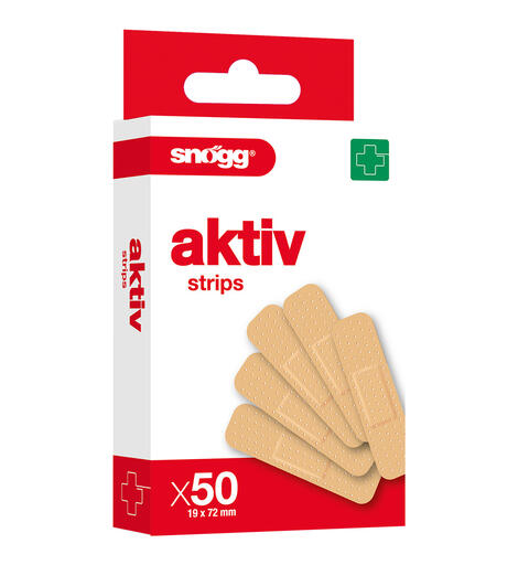 Plaster Sn&#248;gg AKTIV Strips 50 stk pustende plaster