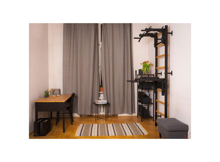 Ribbevegg BenchK 732B Svart Avtakbar pull-up| Høydejusterbar dip bar 